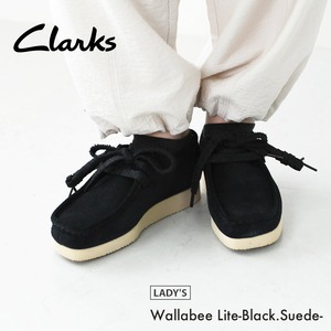 Clarks [クラークス正規販売店] Wallabee Lite-Black.Suede- [26328081] ワラビーライト-ブラックシェード-・スエードローファー・レディースローファー・スエード・EVAソール・モカシン・メープル・カジュアル・LADY'S [2026AW]
