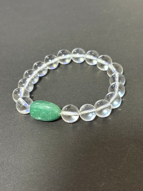 癒しと調和・繫栄の象徴☆アベンチュリン・水晶ブレス内径約16cm