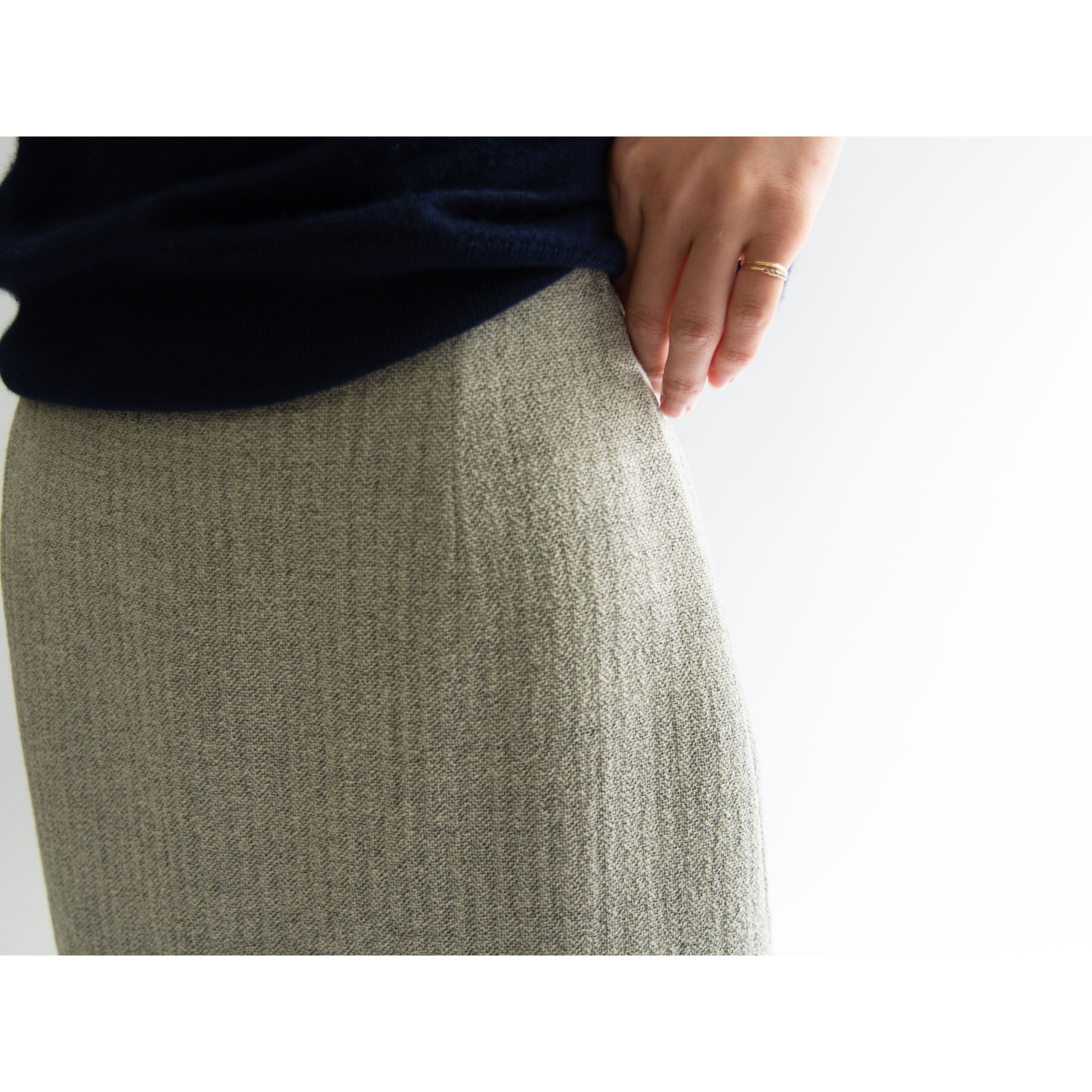 【FENDI】Made in Italy wool-nylon woven stripe skirt(フェンディ イタリア製 ウールナイロン ウーブンストライプ スカート)10d