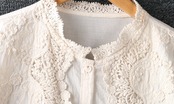 レースパッチワークコットンブラウス
