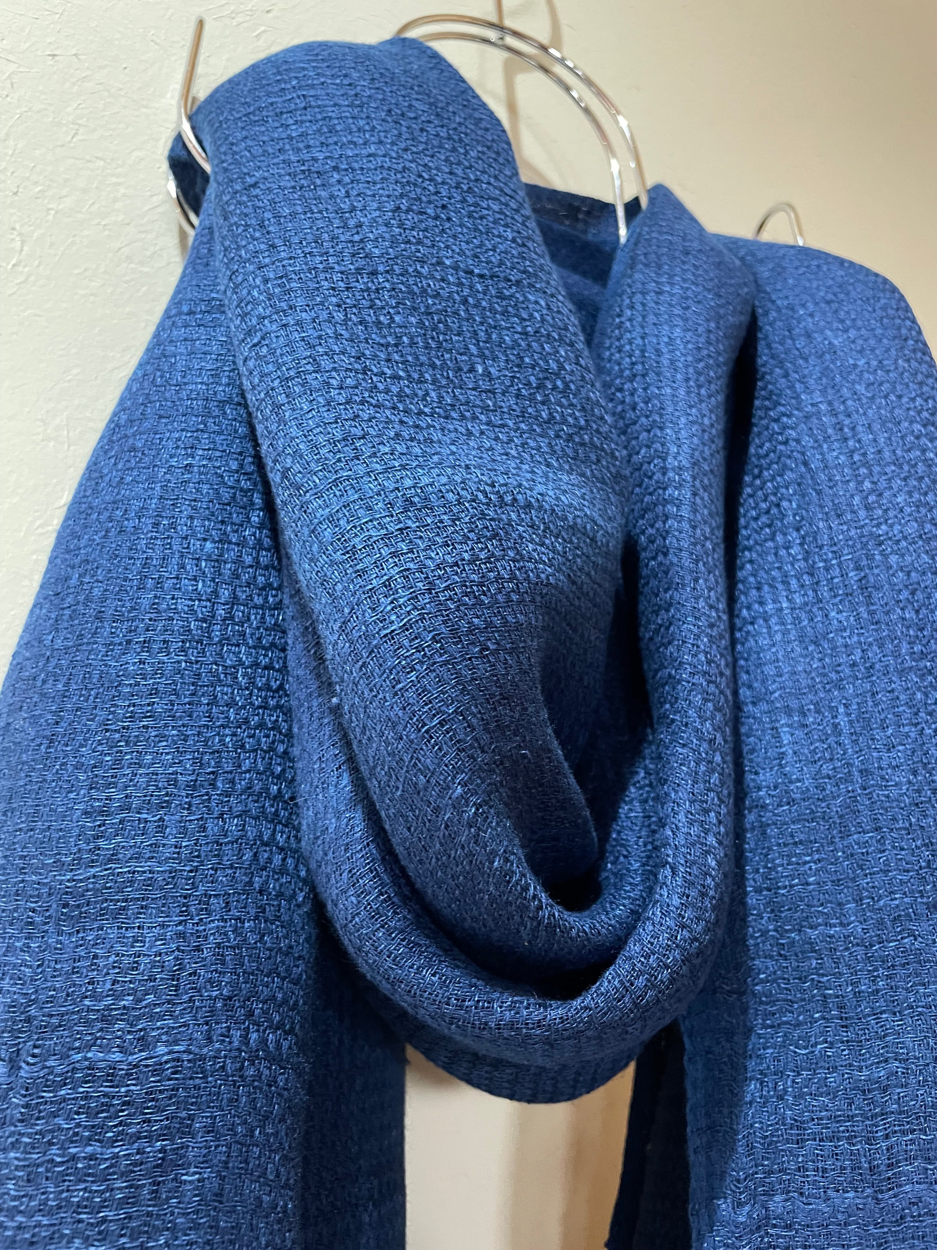 藍染 リネンストール 麻100% 手織りストール | 糸の心