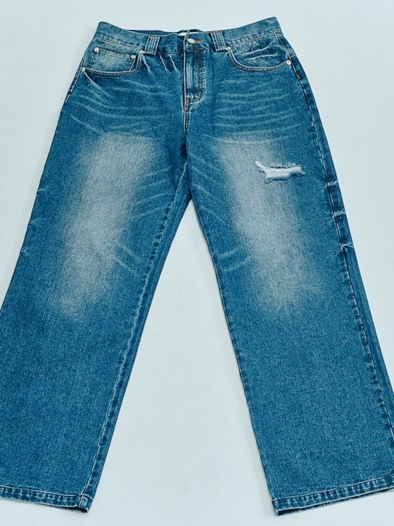 Washed Straight Denim