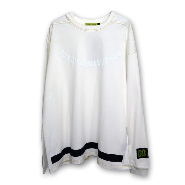 OVERSIZED ATTRACTION L/S TEE - WHITE/YELLOW