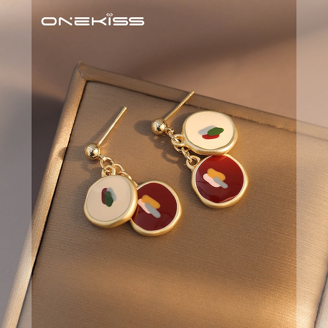 【ONEKISSシリーズ】★耳飾り★ 2color ピアスorイヤリング ペア レディース 可愛い アクセサリー 赤 黄