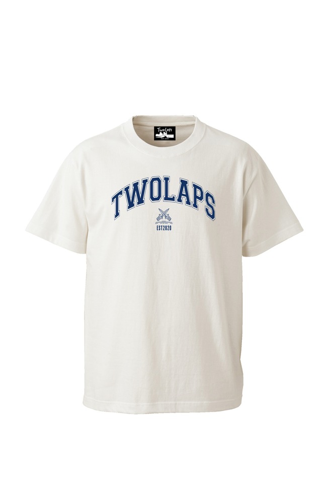 College Tシャツ(クリームホワイト×ブルー)