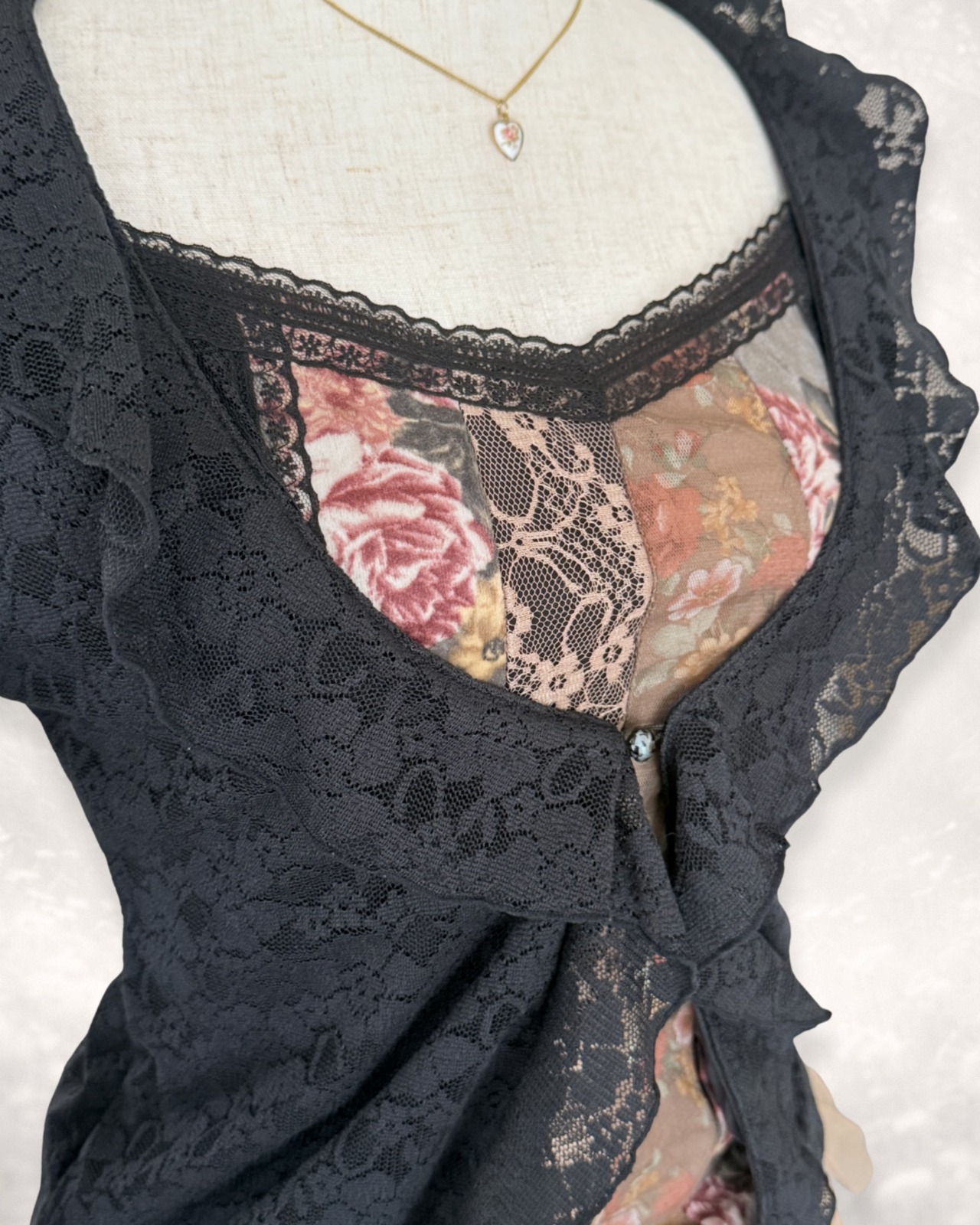 美シルエット異素材キャミソール