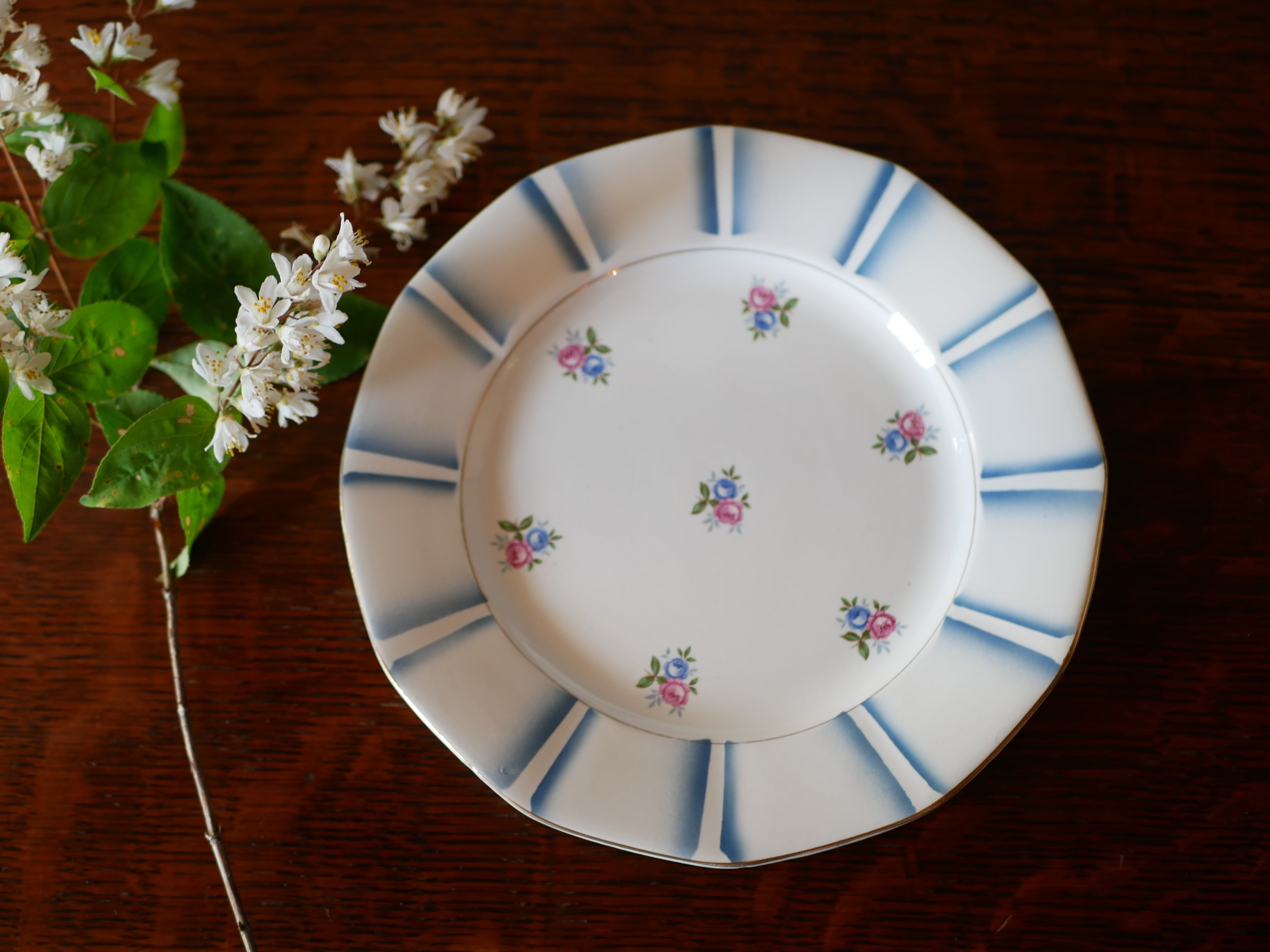 サルグミンヌ　小花柄　フランス　アンティーク　プレート　皿　ビンテージ