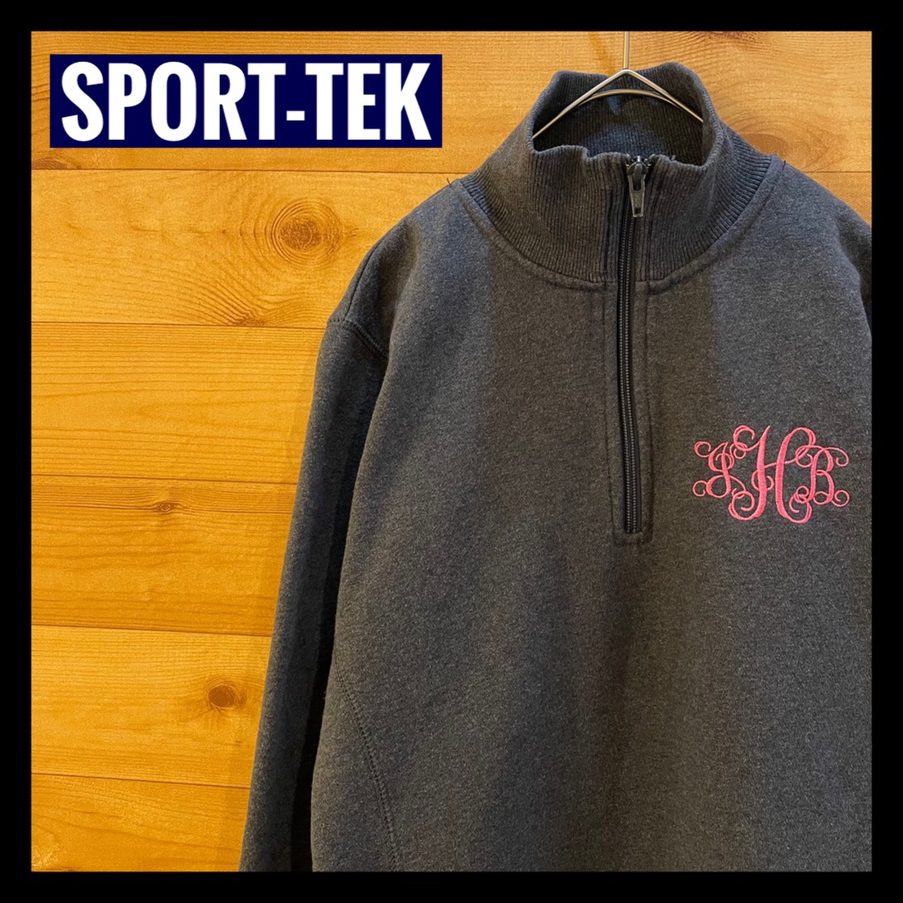 【SPORT-TEK】ハーフジップ スウェット 刺繍ロゴ ワンポイント アメリカ古着