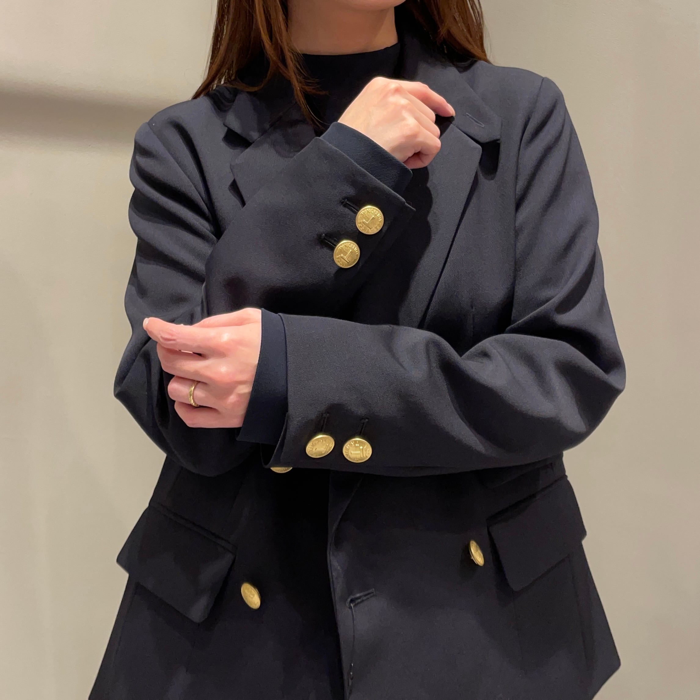 美品✨TICCA ウールダブルジャケット　ネイビー紺×ゴールド金 TICCA/ウールサージダブルジャケット | 20ｰtwentyｰ