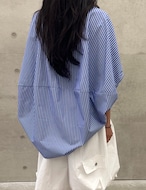 【新作5%OFF・3日間】Slash-line Button Stripe Shirts_2colors