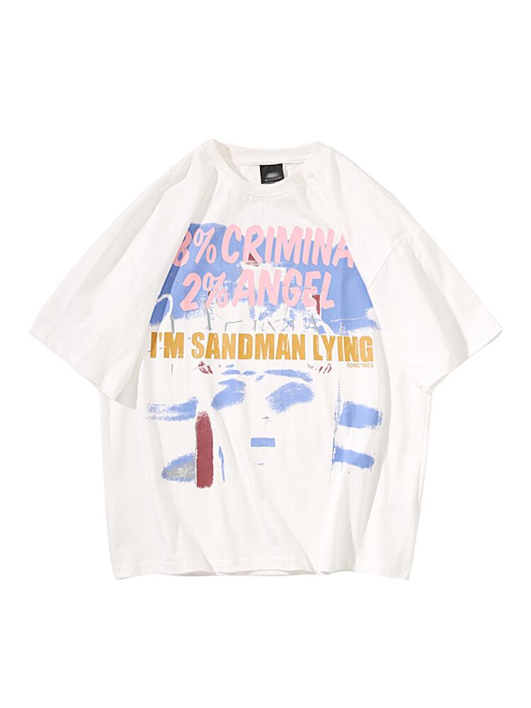 全2色 Tシャツ カットソー プリント カジュアル シンプル