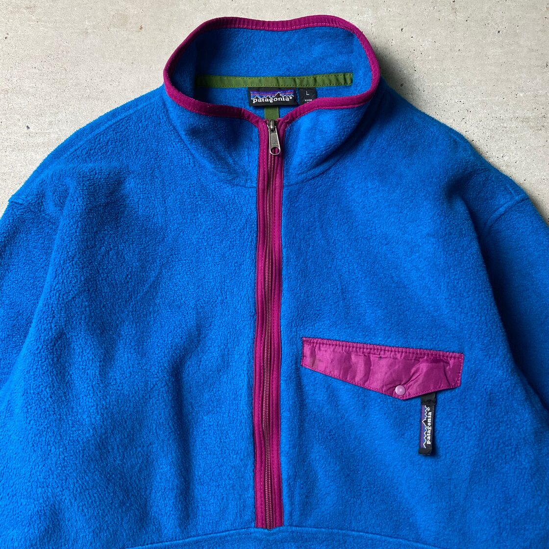 91年製 USA製 patagonia パタゴニア シンチラジップT-ネック フリース 