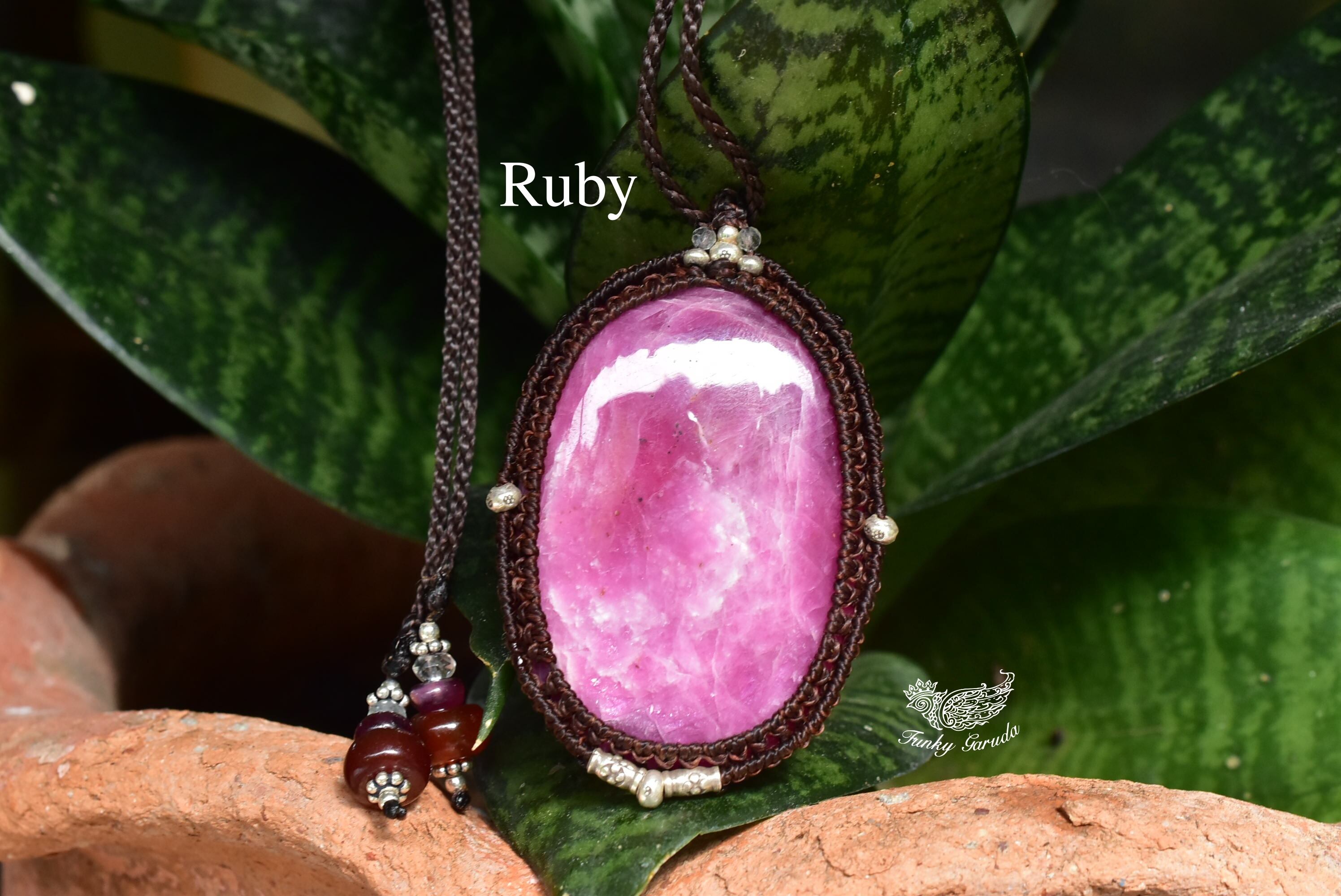 マクラメ編み アフリカン大粒ルビー