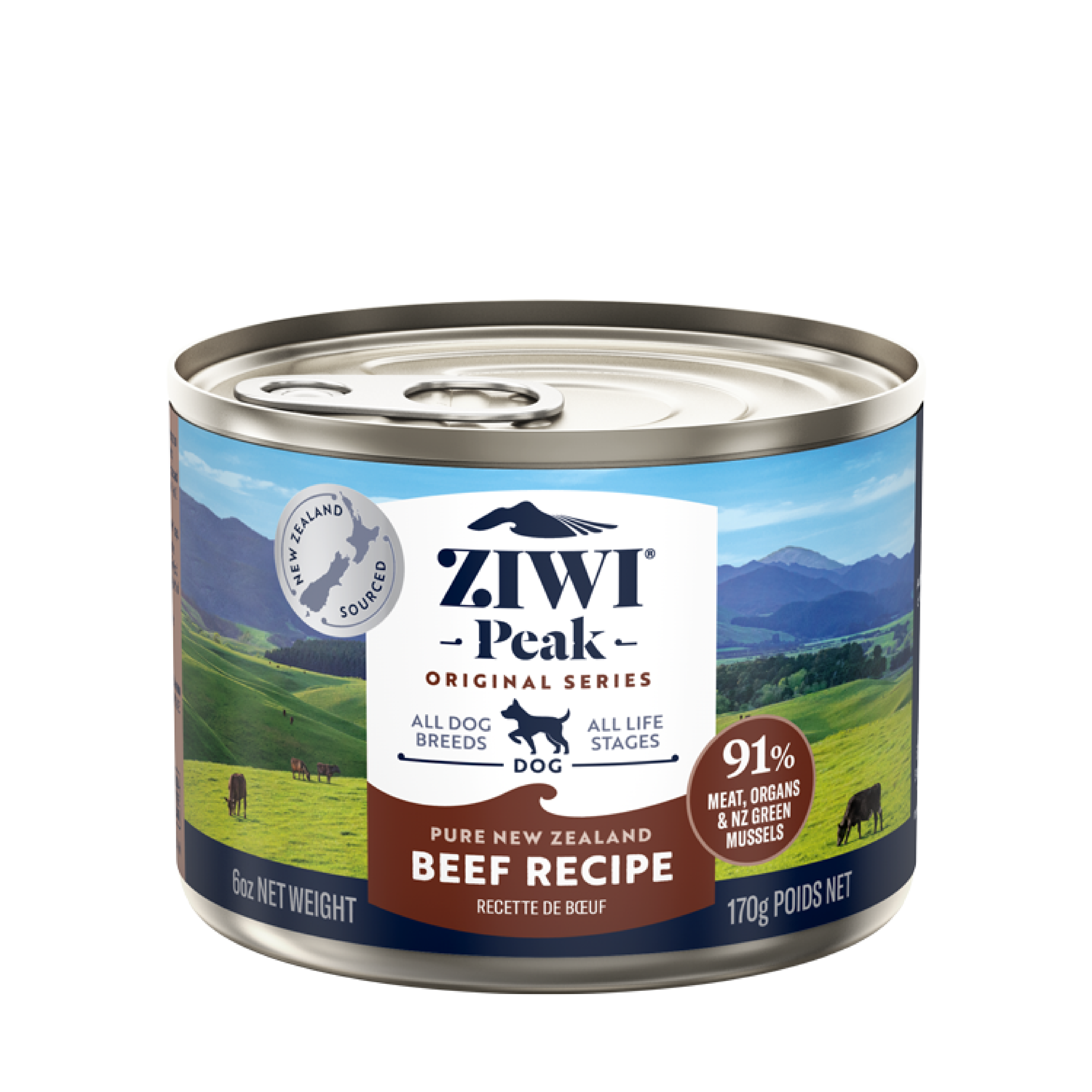 ZIWI Peak (ジウィ ピーク) ドッグ缶 ビーフ 170g|全犬種・全年齢対応 【正規品】