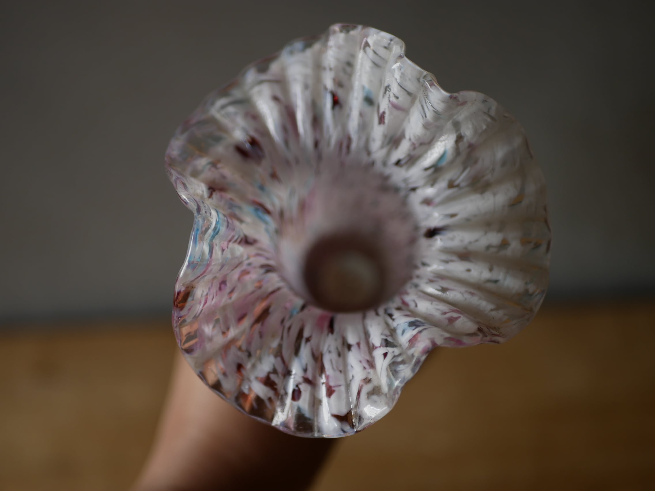 クリシー フラワーベース 花器 オパリンガラス フランスアンティーク