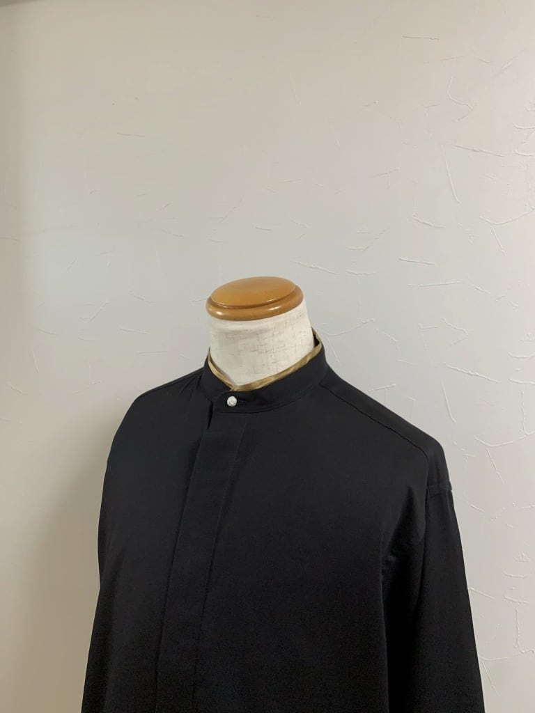 1980～90's Piping Layered Design No Collar Shirt