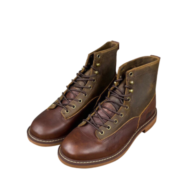 Vintage brown genuine leather boots