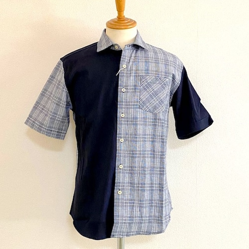 Stretch Glen Check Shirts　Navy Check / Navy