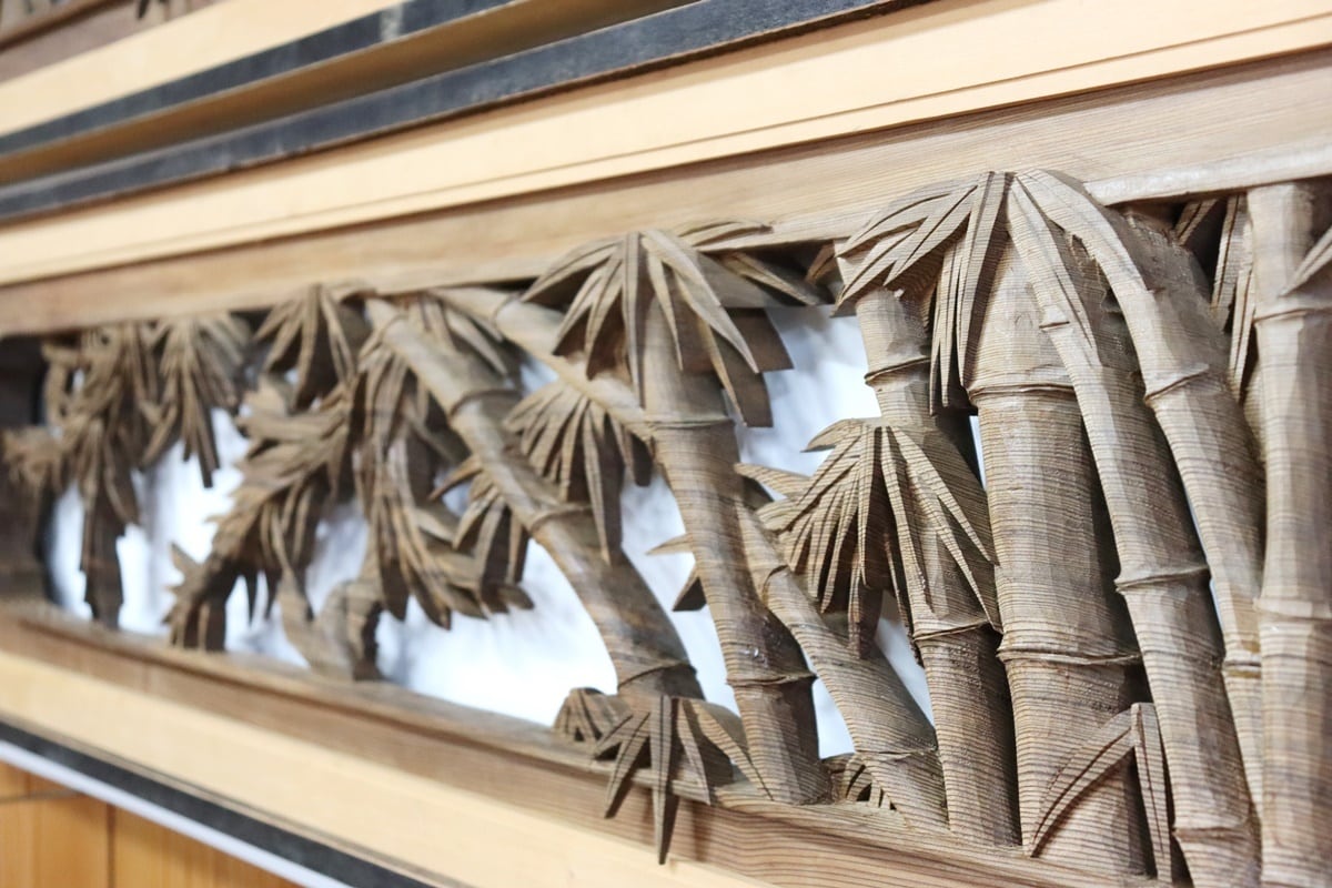 彫刻欄間【竹にスズメ】神代杉 | アウトレットらんま