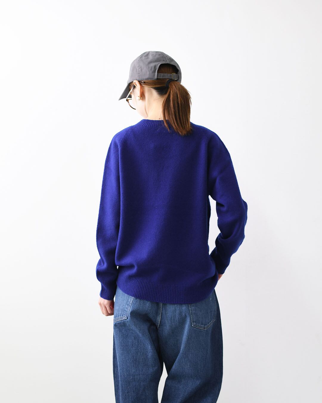 RINEN [リネン] 2/15ウール天竺編み(ホールガーメント) クルーネック