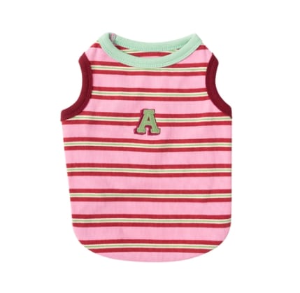 XL/即納【andblank】A Stitch Stripe Sleeveless (Pink)