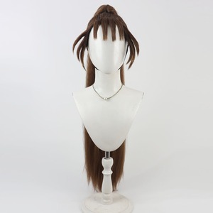 コスプレ耐熱ウィッグ ブラウン 結い上げ ポニーテール バンス付き キャラクターウィッグ ★忍たま乱太郎/尾浜勘右衛門 等 ★受注品★