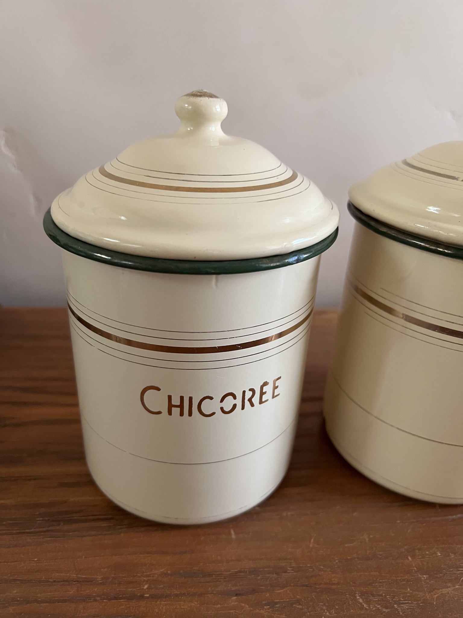 クリーム色のキャニスター(A) cafe フレンチアンティーク ヴィンテージ