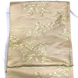 袋帯・松・クリーム系地・未仕立て・No.200701-1882・梱包サイズ60