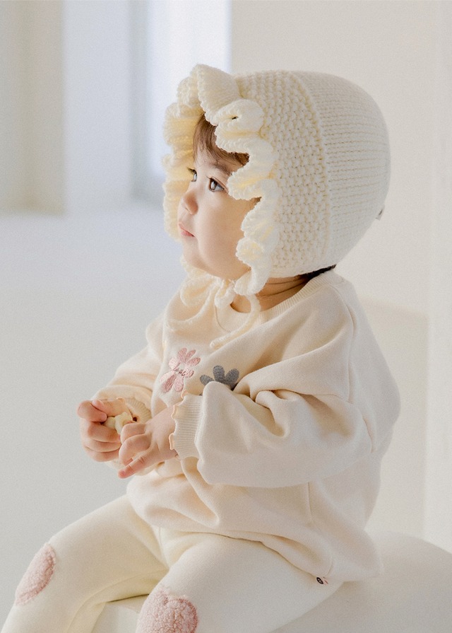 ※お洋服と同梱限定※【即納】<Happyprince>  Brina knit baby bonnet