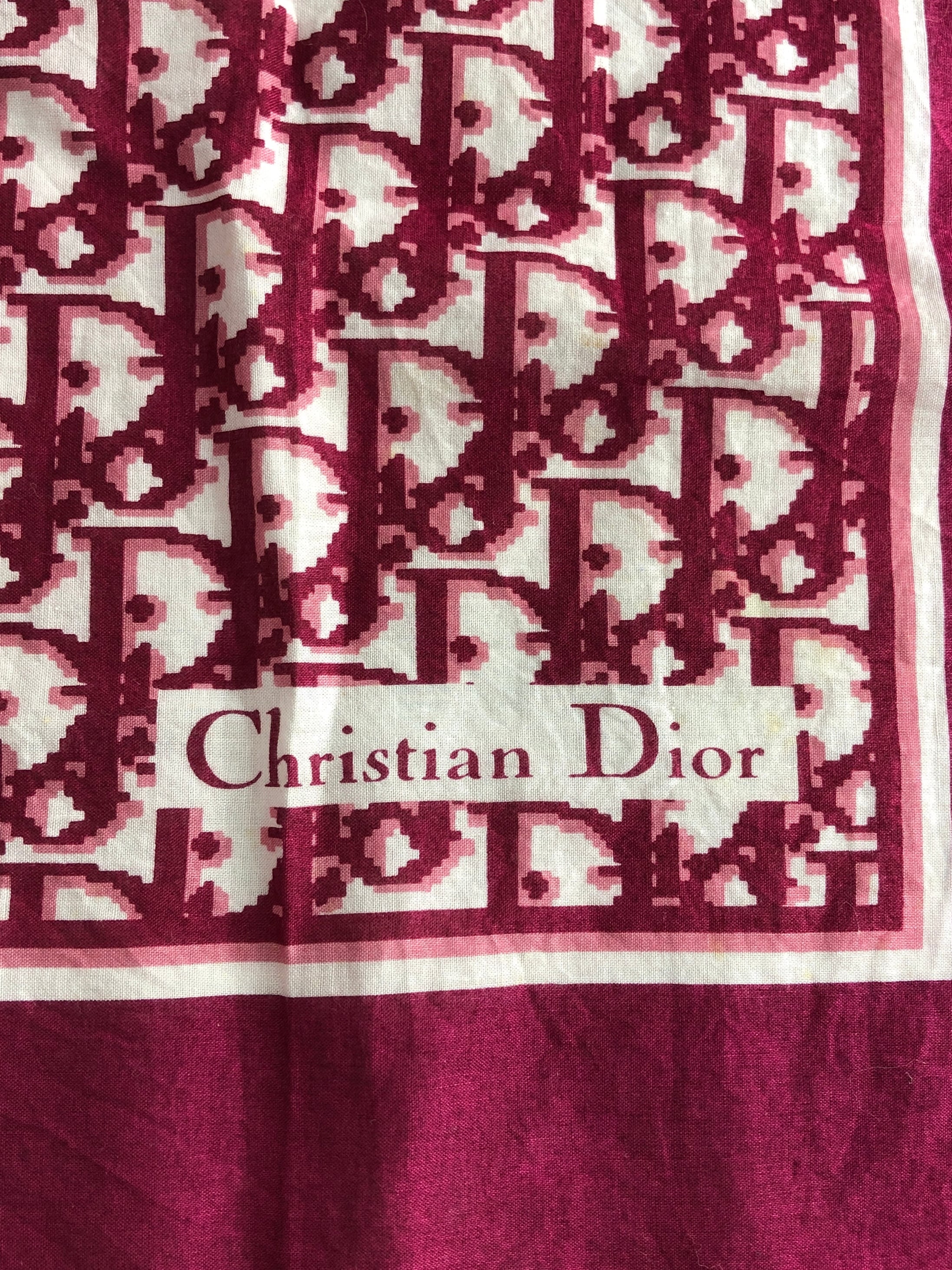 Christian Dior クリスチャン ディオール トロッター スカーフ ワイン