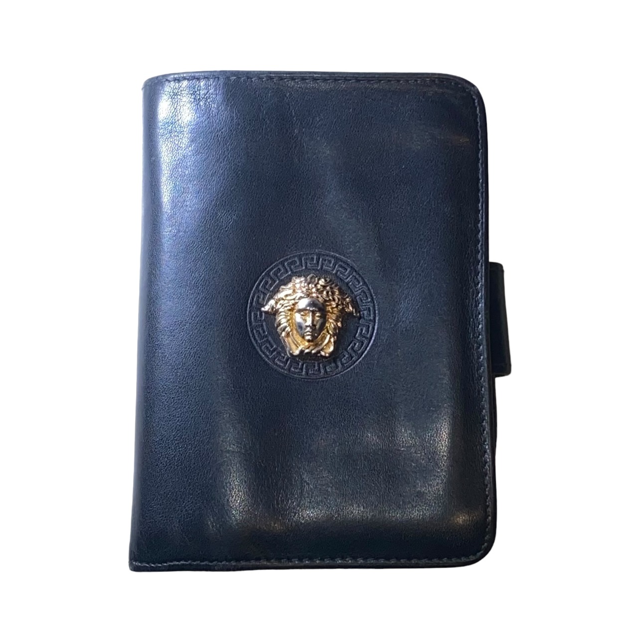 vintage GIANNI VERSACE black leather wallet