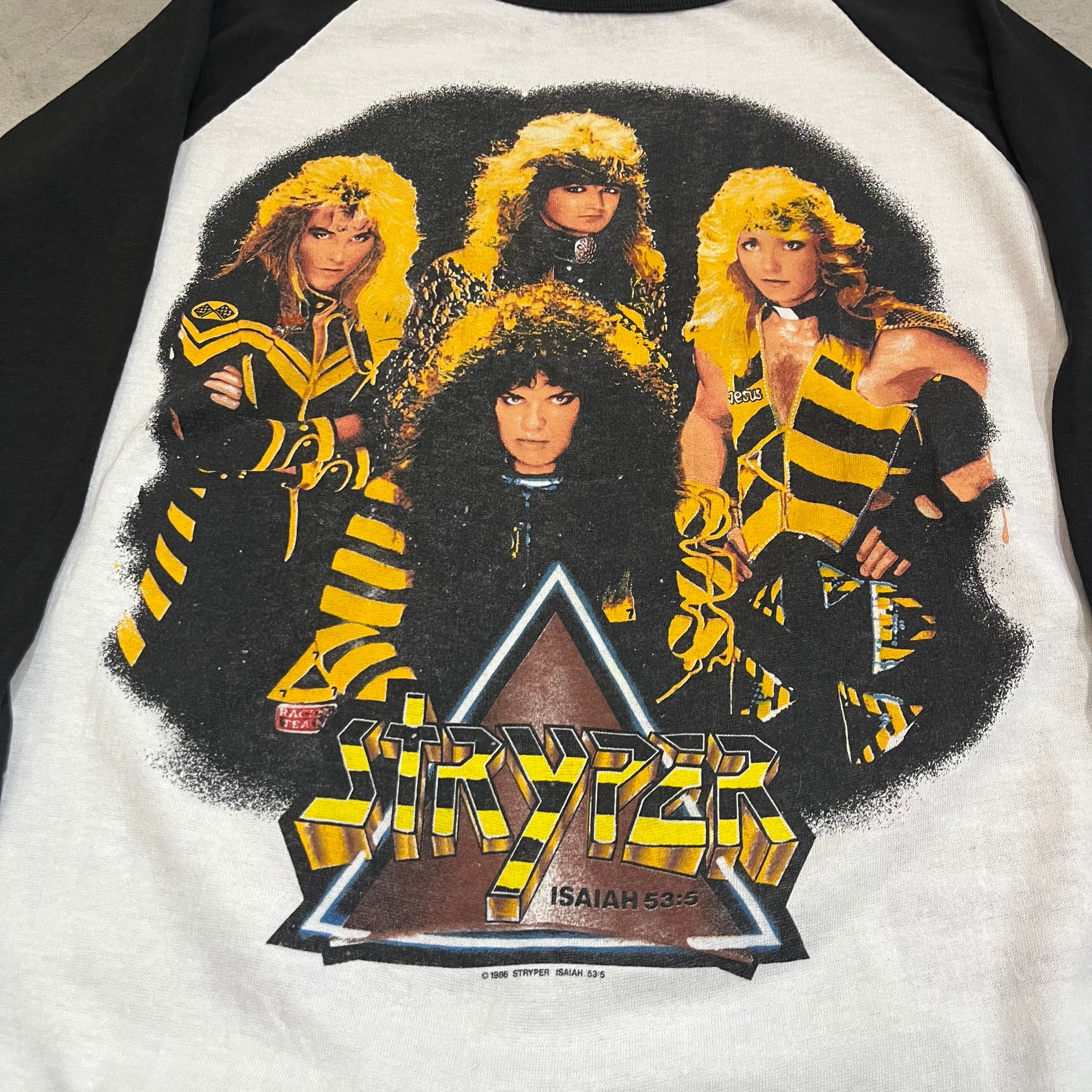 80年代 USA製 size : L【 STRYPER 】ストライパー ラグランスリーブ ラグランTシャツ バンドTシャツ メタルバンド バンT  ロック ツアーT アメカジ 古着 古着屋 高円寺 ビンテージ