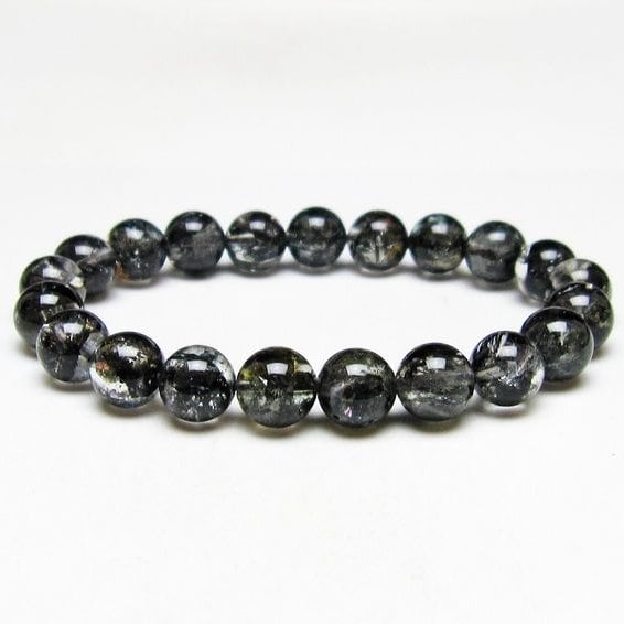 ブラックエレスチャルクォーツ ブレスレット 10mm 一点物 メール便可 111-53853