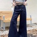 2024秋冬パンツ デニム ジーンズ ロング丈 ワイドレッグ ハイウエスト 美脚効果 脚長効果 細見え 秋 おしゃれ かわいい 韓国ファッション レディース お出かけ