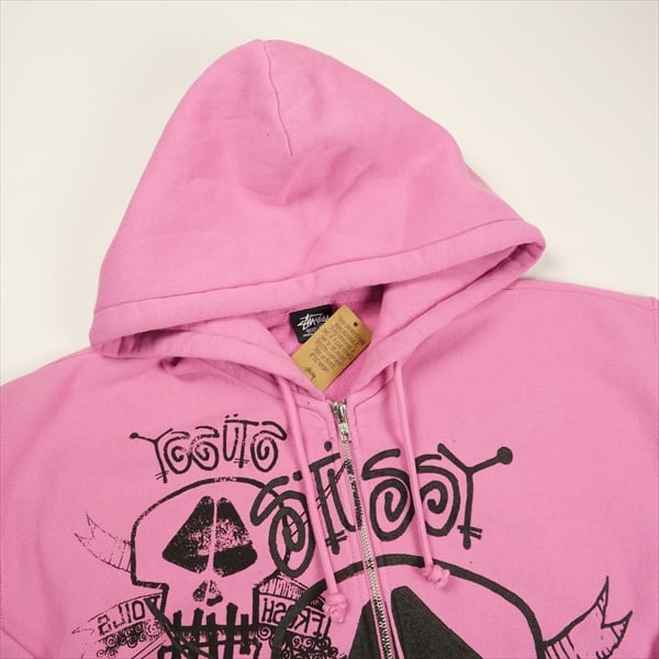 すずさん専用。ペラフィネスカル刺繍 ピンク ジップアップパーカー Size【M】 STUSSY ステューシー 26SS SKULLS GAR DYED ZIP HOOD PINK