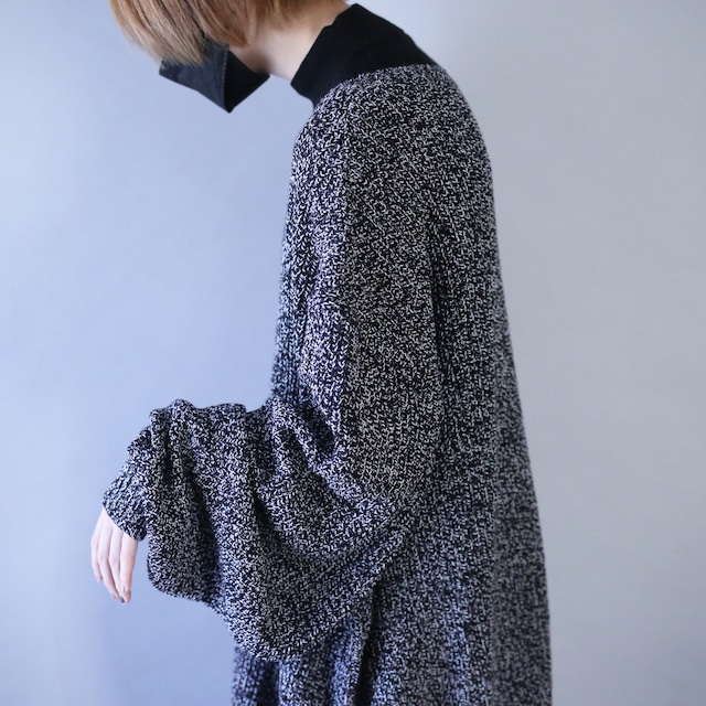 "KING SIZE" XXXXXL super over silhouette melange knit sweater