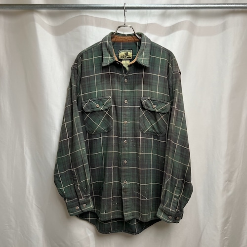 90s FIELD STREAM　チェック　雰囲気系　フラップポケット　ネルシャツ　長袖シャツ　XL