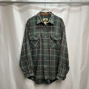 90s FIELD STREAM チェック 雰囲気系 フラップポケット ネルシャツ 長袖シャツ XL