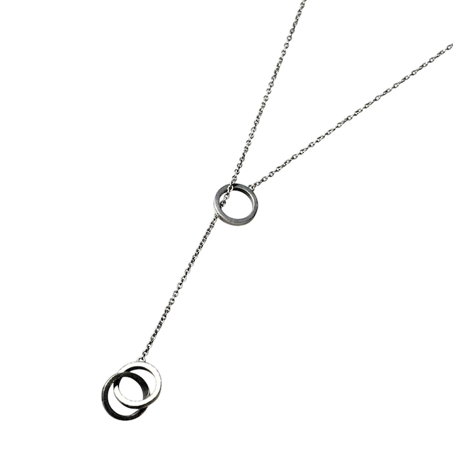 TIFFANY silver lariat necklace “interlocking 1837”
