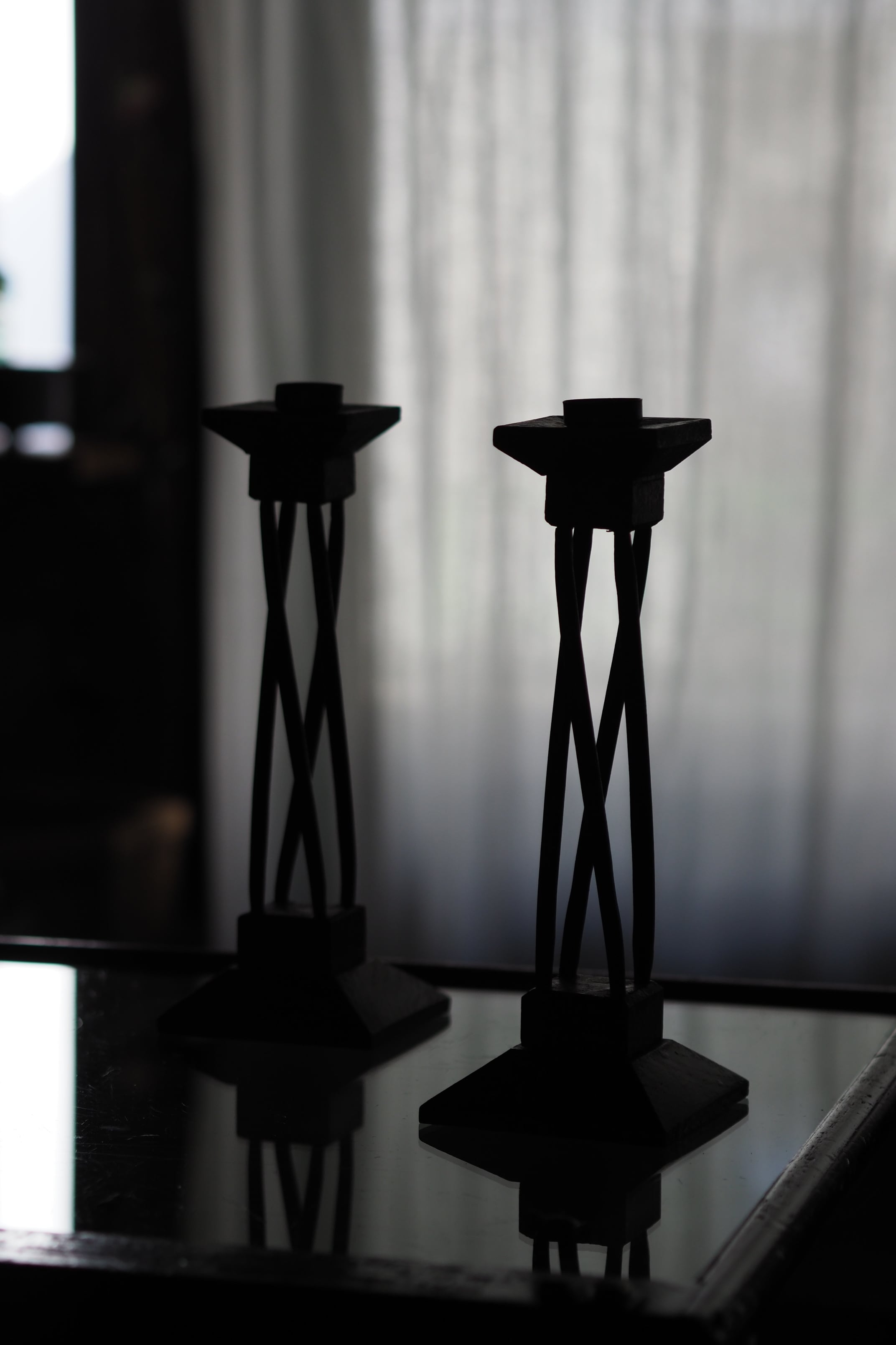 アールデコ ペア燭台-antique pair wood candle stand | アンティーク