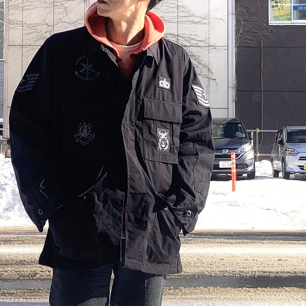 97S U.S.ARMY FullPatch BLACK357 BDU Jacket【MEDIUM-REG】 | drop by