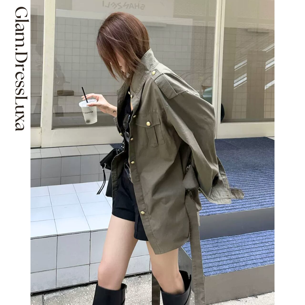 Military Belt ミドルシャツジャケット_K17