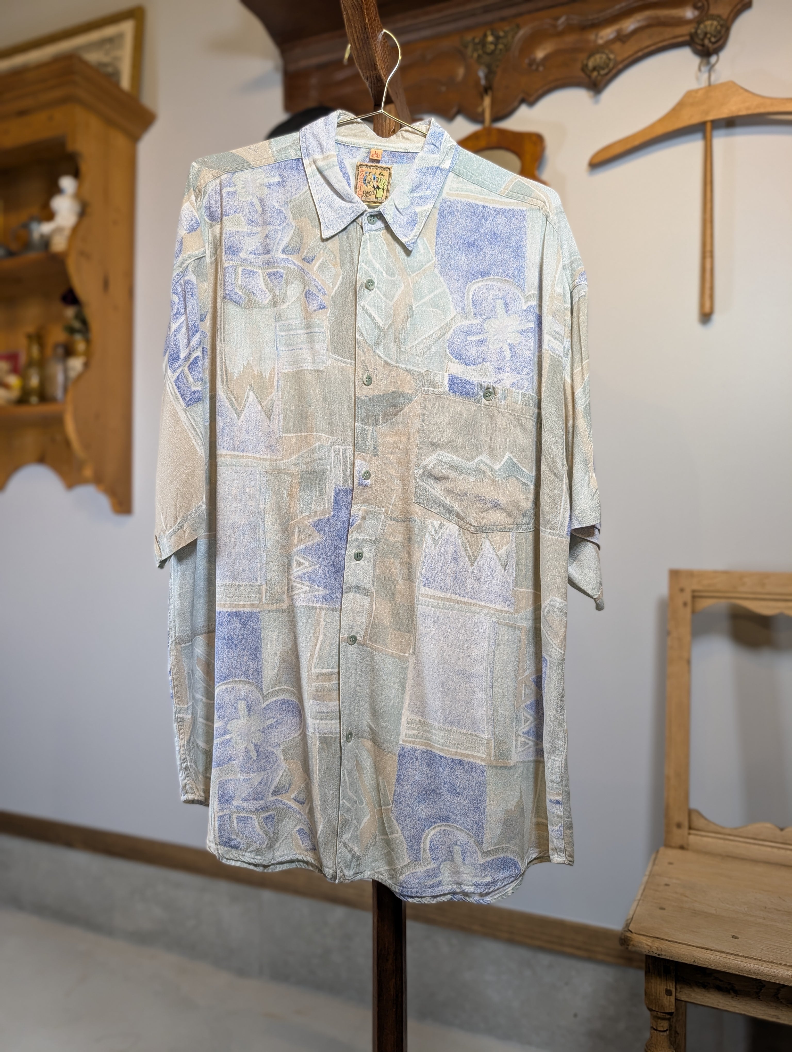 1980-90s Belgium FASHIONReport Print Shirt
