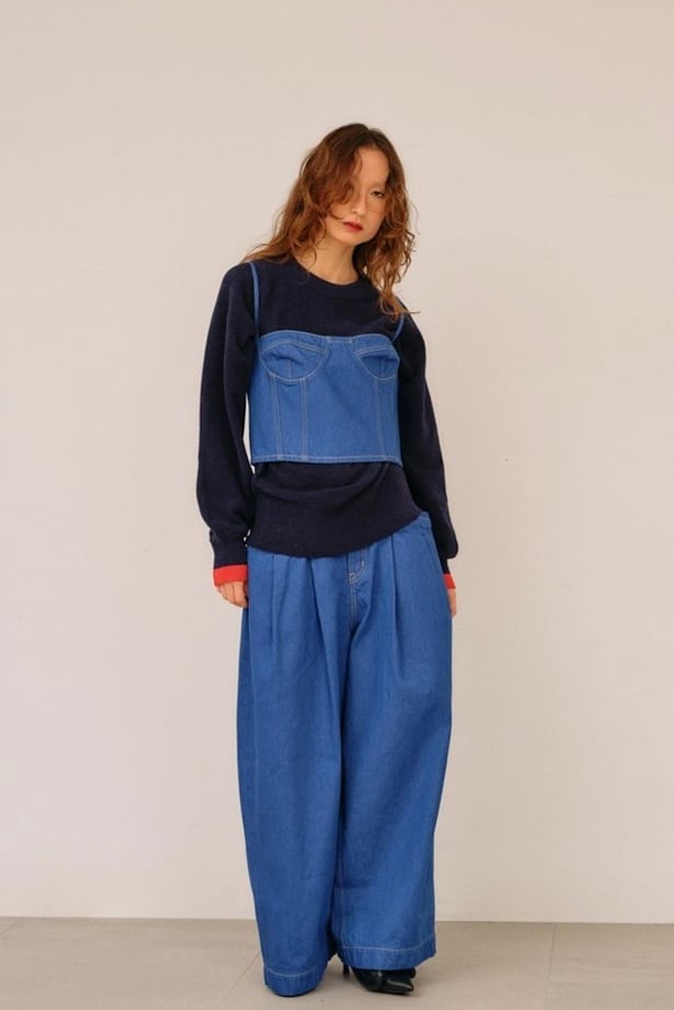 新品タグ付　CLANE PANNIER LINE DENIM BUSTIER null. denim bustier デニムビスチェ Blue | planet3rd