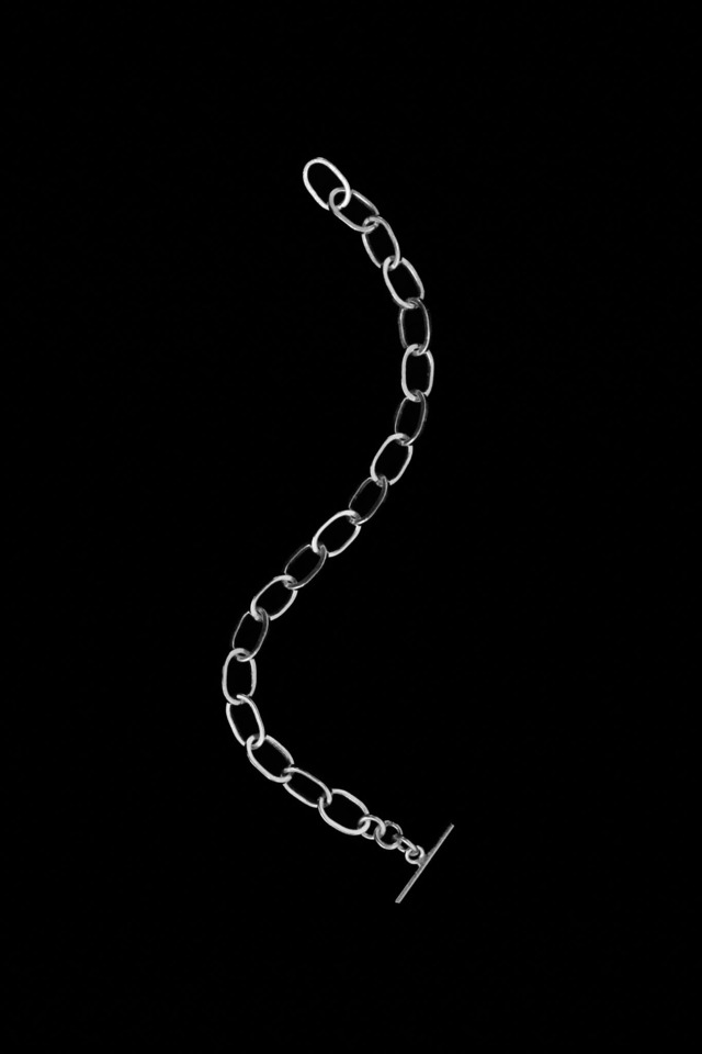 "Karen Silver" Oval Link T-Bar Bracelet