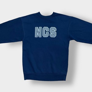 【A＋by SAI】刺繍 ロゴ スウェットシャツ トレーナー プルオーバー ネイビー ユニセックス S US古着