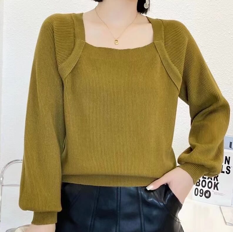 スクエアカット リブニットトップス AJ1080-6289