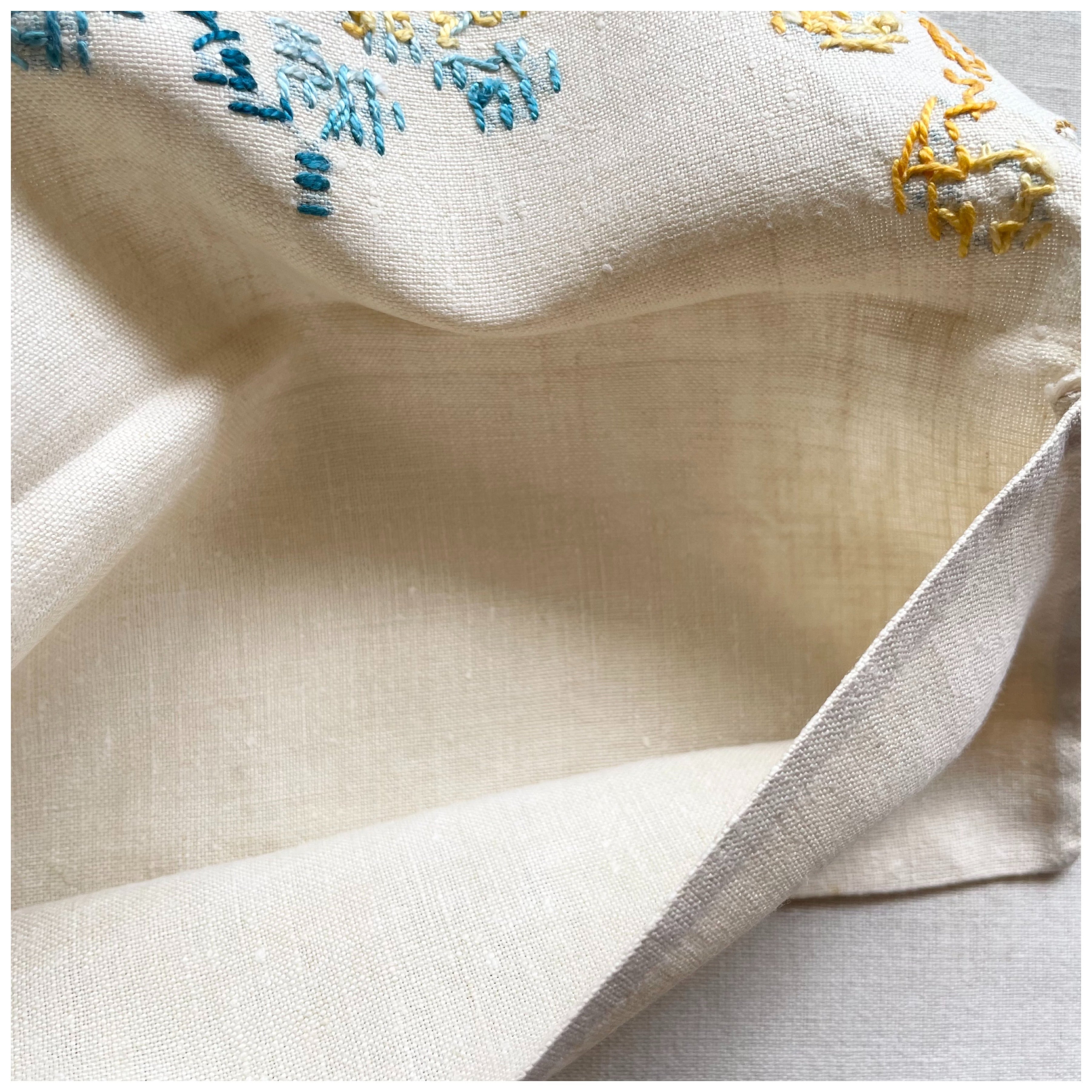 フランス買付 ヴィンテージ カトラリーケース 刺繍ポーチ クロス