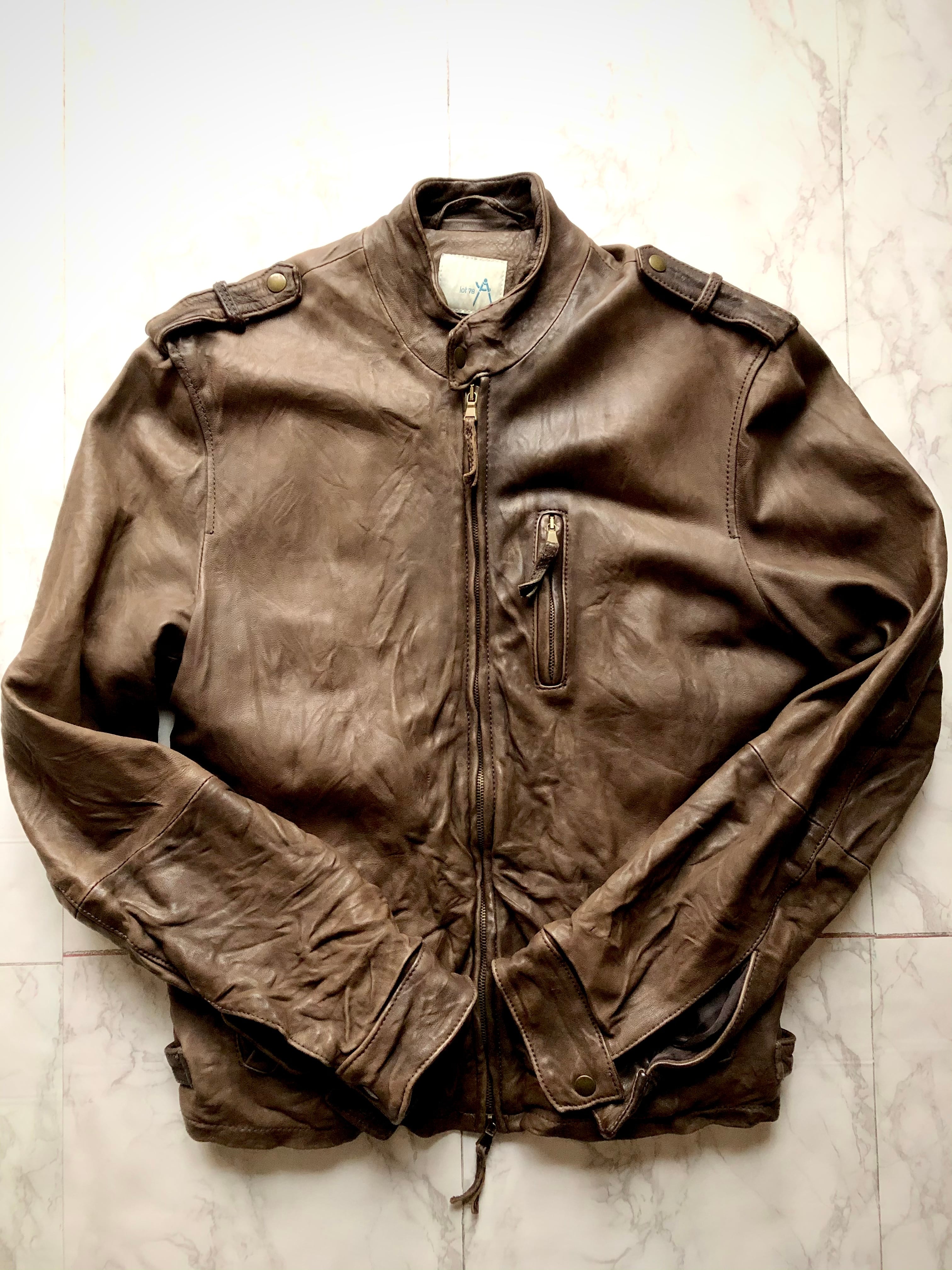 最高級 イタリア製 LOT78 LAMB LEATHER RIDERS JACKET ロット ...