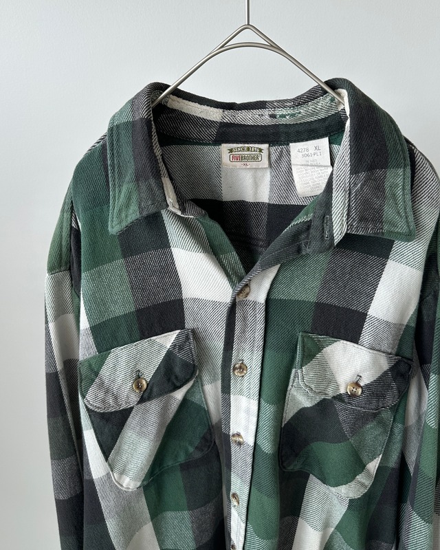 -Five Brother- Vintage 90s XL Flannel Check Shirt